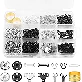 112 Pairs Sewing Hooks and Eyes Closure Set 3 Styles Sewing Skirt Hooks, Sew-on Snaps, Hook and Eye Latches for Trousers Skir