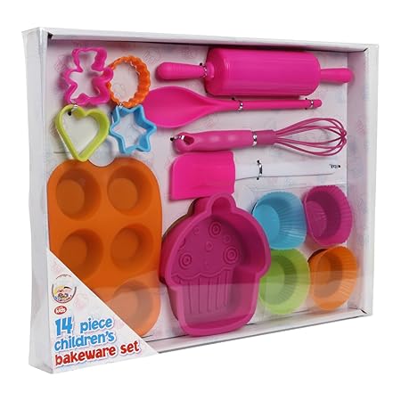 We Can Cook Kinder-Backset für Mädchen, Rosanes Set, 14-teilig, für Kinder, zum Kochen, Geschenk-Set
