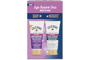Gold Bond Age Renew Day & Night Duo Lotion Set for Body & Face, Gold Bond Crepe Corrector Lotion, Visibly Firms Skin & Gold Bond Retinol Overnight Lotion, Visibly Smooths Skin, 8.6 oz.