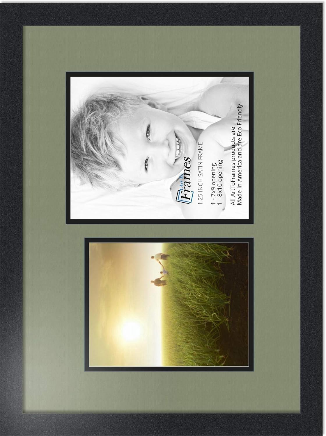 ArtToFrames Collage Photo Frame Double Mat with 18x10^ 7x9 Openings