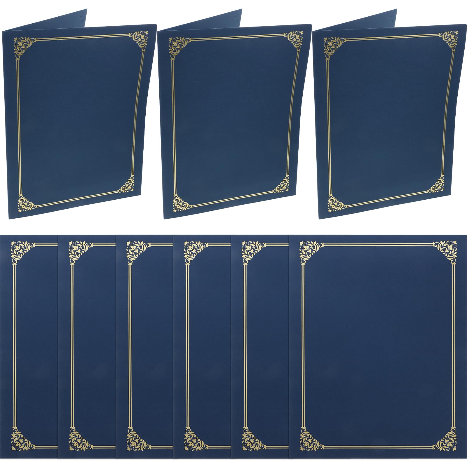NUOBESTY 10pcs Certificate Covers Diploma Holders Report Cover Protectors with Gold Foil Border for Awards Documents Photos Letters