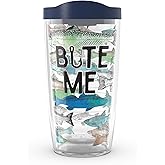 Tervis Bite Me Made in USA Double Walled Insulated Tumbler Travel Cup Keeps Drinks Cold & Hot, 16oz, Classic