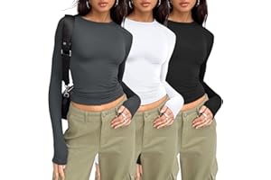 AUTOMET 3 Pack Womens Long Sleeve T Shirts Fall Fashion Basic Going Out Crop Tops Slim Fitted Winter Clothes 2025