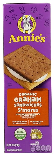 ANNIE’S HOMEGROWN ORGANIC S’MORES GRAHAM SANDWICHES, 8 OZ