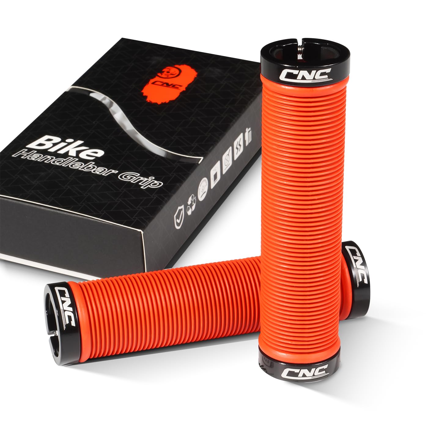 CNCLOL Mountain Bike Handlebar Grips,Bicycle Handlebar Grips for MTB/BMX,Red