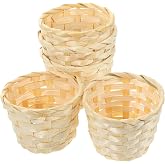 6 PCS Mini Woven Baskets Without Handles - Small 7.5x6cm Party Favor & Craft Baskets For Decor And Gifts