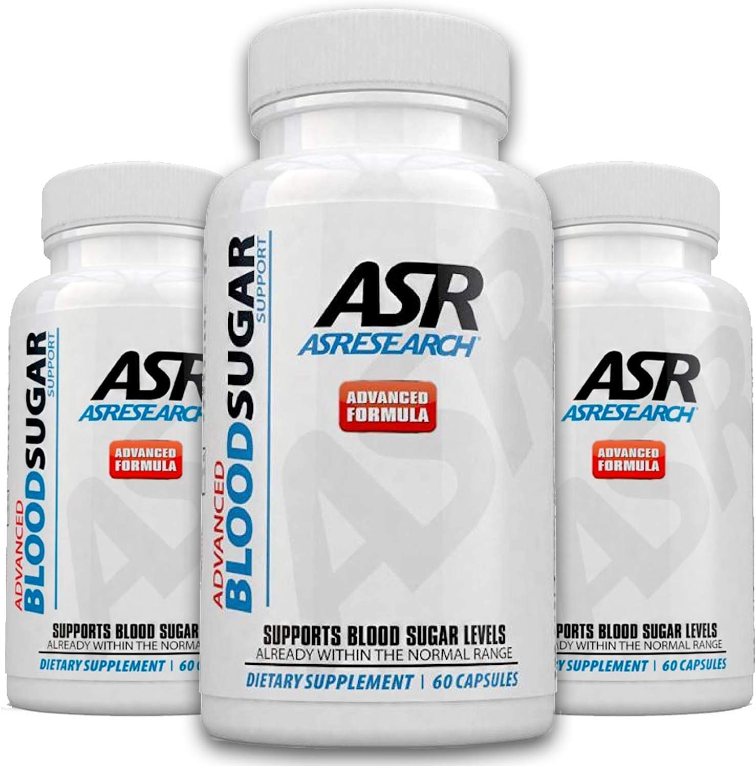 ASR ASRESEARCH Advanced Blood Sugar Support Supplements 60 Capsules | 20 Herbs & Vitamins 630 mg Cinnamon Extract Alpha Lipoic Acid Chromium Glucose Metabolism & Insulin Resistance Blood Sugar Support