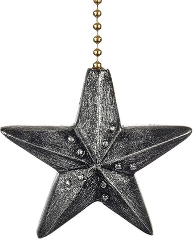 Clementine Designs Black Barn Star Decorative Ceiling Fan Light Dimensional Pull - - Amazon.com