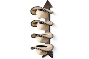 HYDERMUS Cowboy Hat Holder 4 Pieces Western Decor Rustic Wood Arrow Hat Rack Cowboy Hat Hanger for Display and Storage Cowboy Hat Organizer Decoration in Closet Bedroom Walnut