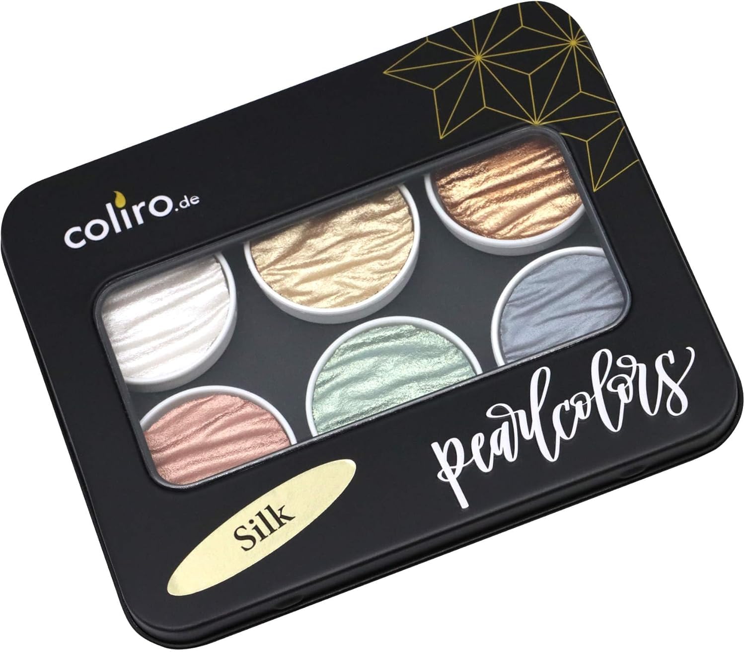 Finetec : Coliro : Pearlcolors : Mica Watercolour Paint : 30mm : Silk Set of 6