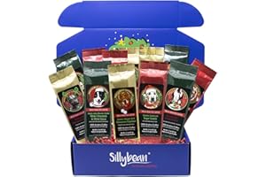 Sillybean Dog Lover 12 Dogs of Christmas Holiday Ground Coffee Gift Sampler with Popular Breeds and Seasonal Flavors