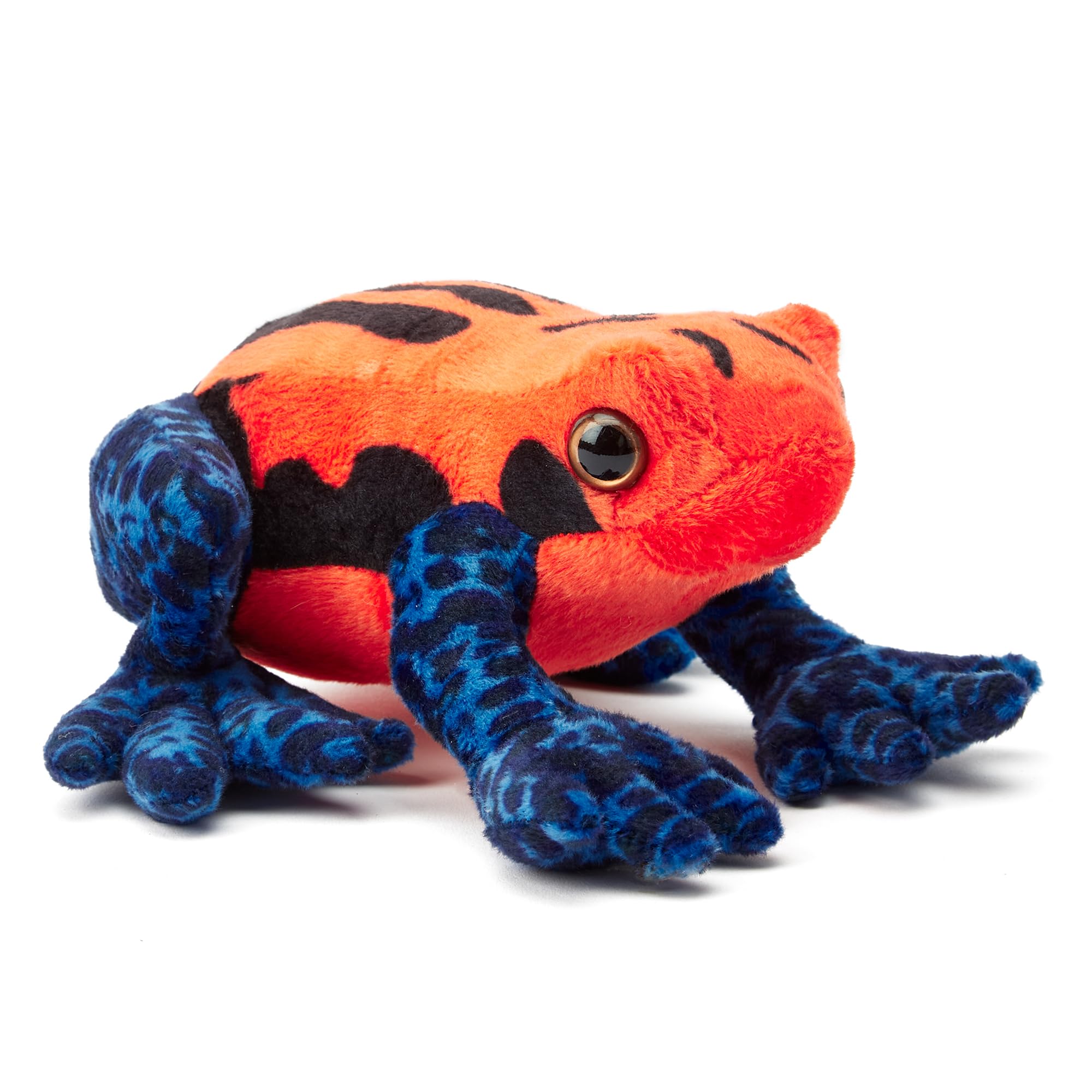 Zappi Co 100% Recycled Plush Poison Dart Frog Orange/Blue Toy (15cm Length) Stuffed Soft Cuddly Eco Friendly Animals Collection for Newborns – Lifelike & Realistic