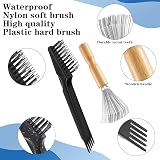 DIVINA VITAE 2Pcs Hair Brush Cleaner Tool Wooden Mini Comb Cleaner with Metal view 4