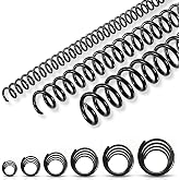 150 Pack Spiral Binding Coils, 4:1 Pitch Plastic Binding Coils Kit, 6 Different Sizes Spiral Coils for Binding 1/4", 5/16", 3/8", 1/2", 5/8", 3/4", Black Binding Spirals