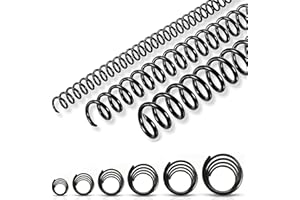 KOTESLLOE 150 Pack Spiral Binding Coils, 4:1 Pitch Plastic Binding Coils Kit, 6 Different Sizes Spiral Coils for Binding 1/4", 5/16", 3/8", 1/2", 5/8", 3/4", Black Binding Spirals