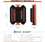 moofit CS8 Cycling Cadence Speed Sensor Bluetooth ANT+ IP67 Orange view 3