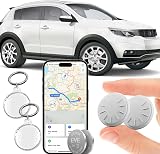 ZITTZ Mini GPS Tracker for Vehicles No Monthly Fee,GPS Car Tracker,Hidden Car Tracker with Case,Real Time Car GPS Tracker Work with Apple Find My(iOS Only) (Waterproof White,2PCS)