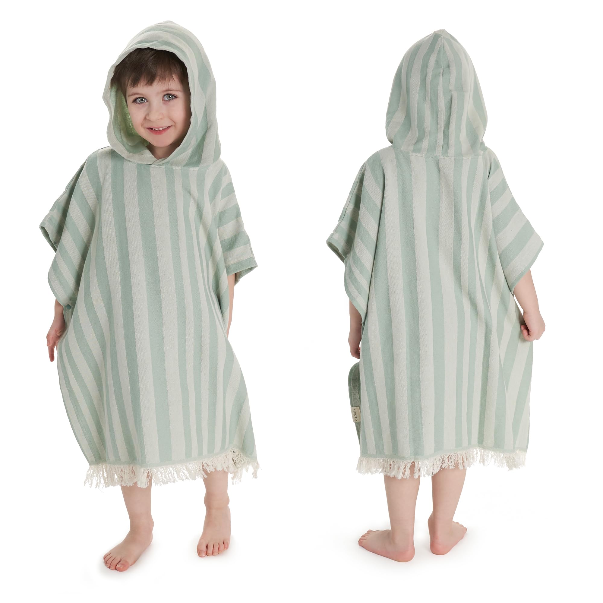 Photo 1 of ZICOTO Stylish Hooded Beach Towel for Kids - Extra Soft and Fast Drying Poncho for Toddlers 3-6 Years is Made of Premium Cotton - Perfect Cover Up for Beach Days or Pool and Bath Time Adventures