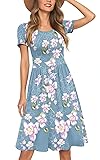 AYIFU Womens Short Sleeve Empire Waist Dresses