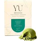 Yu Tea Organic Sencha Green Tea Powder, 30 Instant Packets | Rich in Antioxidants, EGCG, &amp; L-Theanine | Pure Japanese First Harvest Leaf | Low Caffeine &amp; Unsweetened | Single Serve Sticks