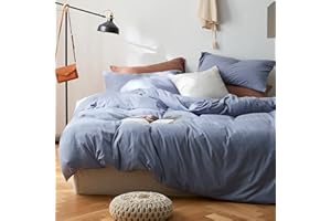 MKXI Periwinkle Blue Duvet Cover King Solid Blue Comforter Cover Breathable Jersey Beddings Simple Blue Bed Cover Easy Care Solid Color Mediterranean Bedding Collection