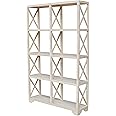 IC International Concepts Room Divider with 4 Shelves Solid Real Wood, Sturdy Parawood, Living/Bedroom/Entryway, Dimensions 45.8"W x 71.9"H, 20lbs/ Shelf Capacity, Paint/Stain Ready, Unfinished