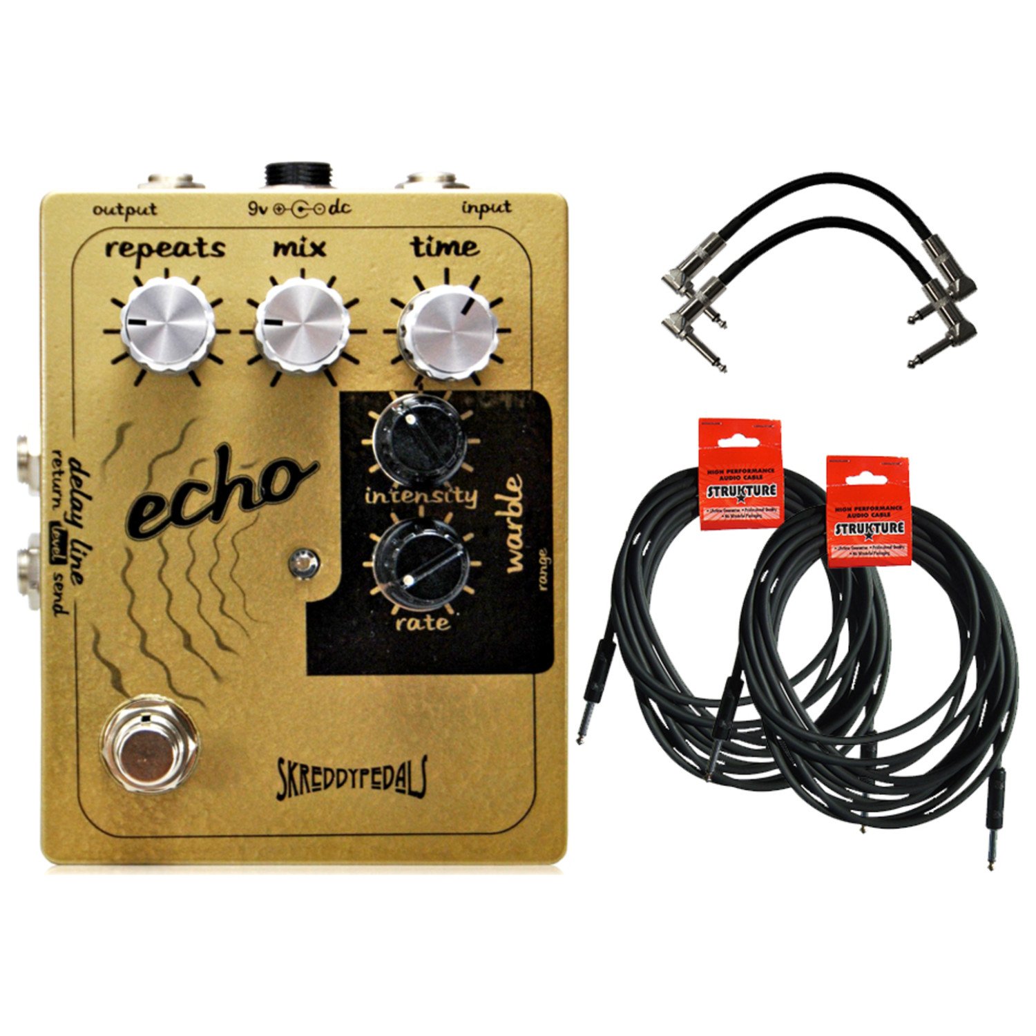 Skreddy Pedals Echo Pedal w/ 4 Guitar Cables Amazon.co.uk Musical
