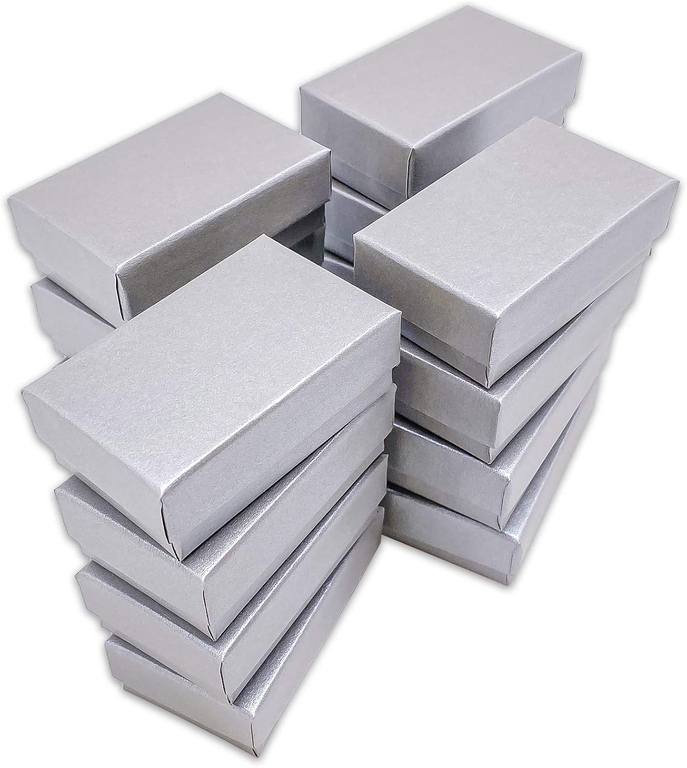 TheDisplayGuys 100-Pack #21 Cotton Filled Cardboard Paper Jewelry Box Gift Case - Pearl Gray (2 5/8" x 1 5/8" x 1"): Health & Personal Care