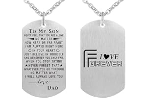 ABNTY Son Christmas Gifts - Teen Boy Gifts Pendant Necklace - Inspirational Gifts for Son from Mom and Dad