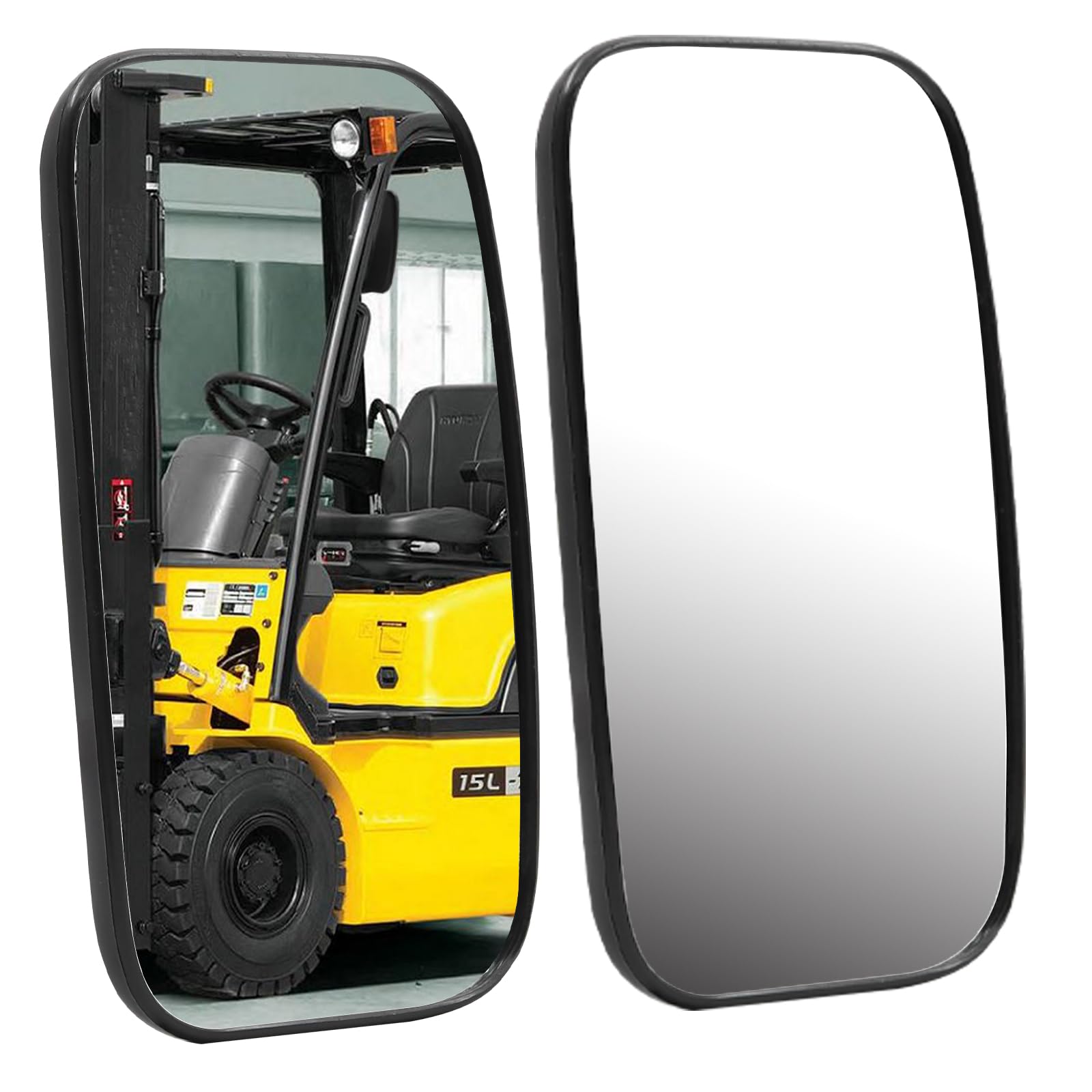 Biqing Forklifts Side View Mirror Rear View Mirror (4 5/8"x8") 360° Adjustable Blind Spot Mirror Rectangle for Tractors Forklifts,2PCS
