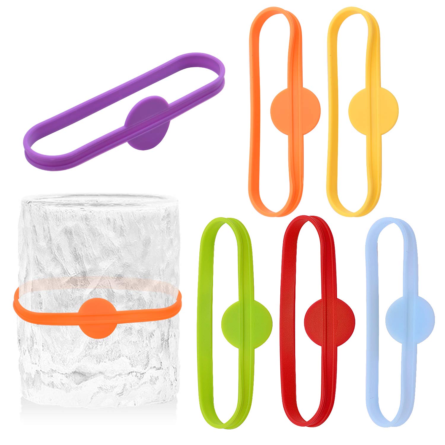 Drink Markers, 6pcs Beer Glass Cup Wine Glass Bottle Strip Tag Marker Glass Identifier Recognizer for Bar Party Home Use