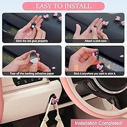 zmoso 20 Pcs Coquette Bow Sticky Hooks for Car