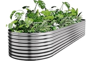 BTDVR 80" Galvanized Raised Garden Bed Outdoor for Vegetable, Clearance Raised Garden Beds for Flower, Garden Planter Box for