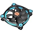 Thermaltake Riing 12 Series Blue High Static Pressure 120mm Circular LED Ring Case/Radiator Fan with Anti-Vibration Mounting System Cooling CL-F038-PL12BU-A