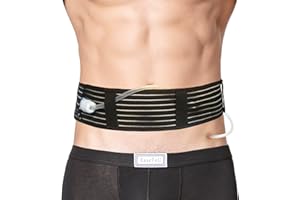 EaseToU Soft Breathable Peritoneal Dialysis Belt Adjustable PD Catheter Holder Accessories Discreet for Safety Secure Transfer Set Peg Feeding Tube Supplies Men Women Black Large