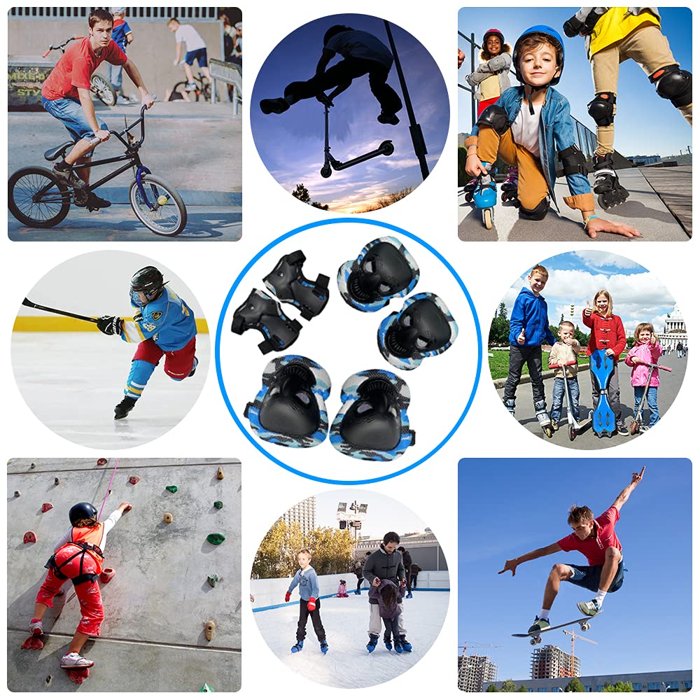 TEAYTIS Kids knee pads, elbow pads teenagers Protective Gear Set 6 Pack for Rollerblading Skateboard Cycling Skating Bike Scooter Riding Sports (Small): Industrial & Scientific