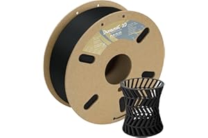 DURAMIC 3D PLA+ Filament 1.75mm 1Kg Black, PLA Plus Filament 1Kg Spool(2.2lbs) Tougher and Stronger, Dimensional Accuracy Probability +/- 0.02mm