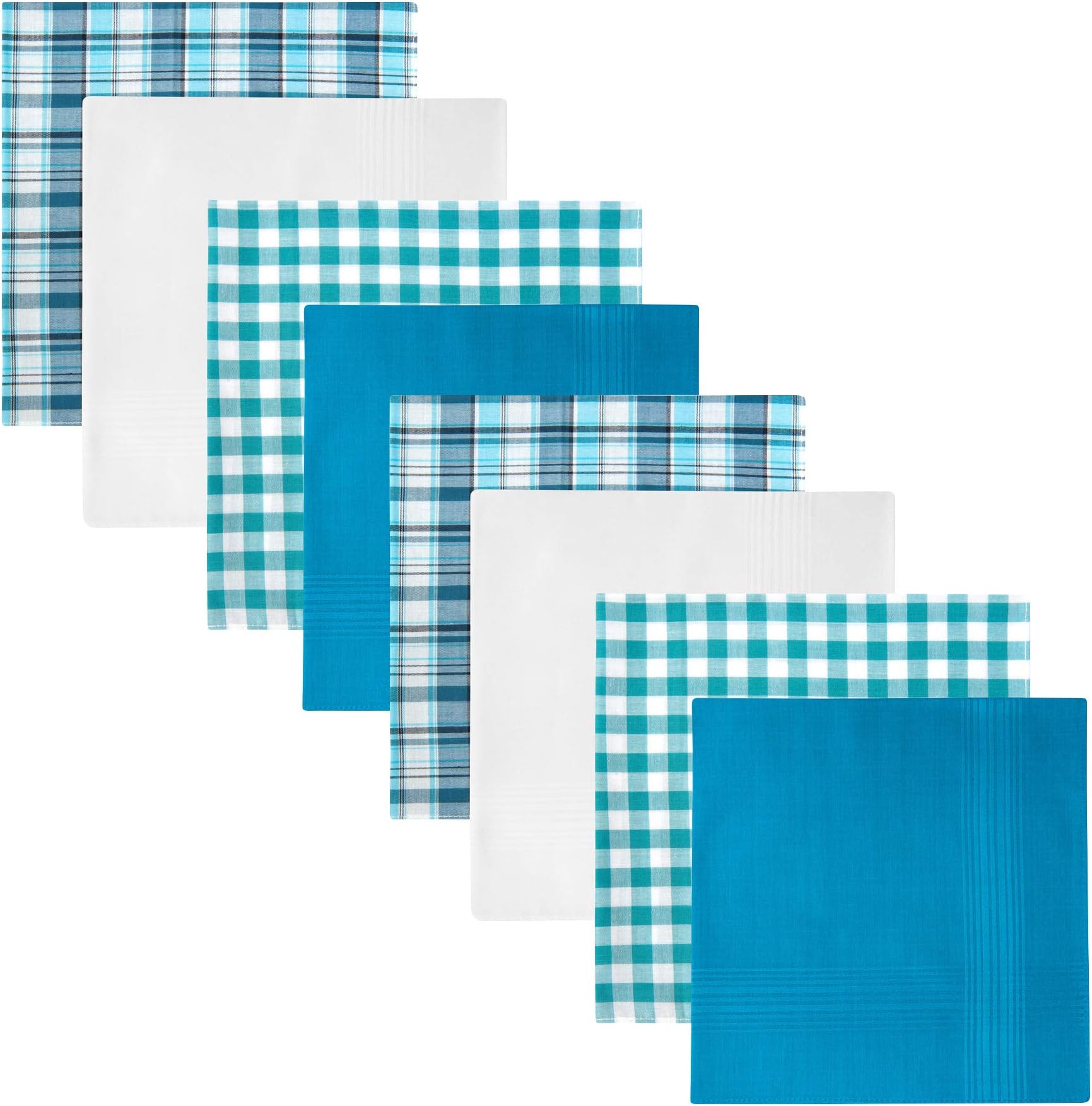 Retreez 8 Piece Pure Cotton Assorted Men's Accessory Hanky Gift Box Set