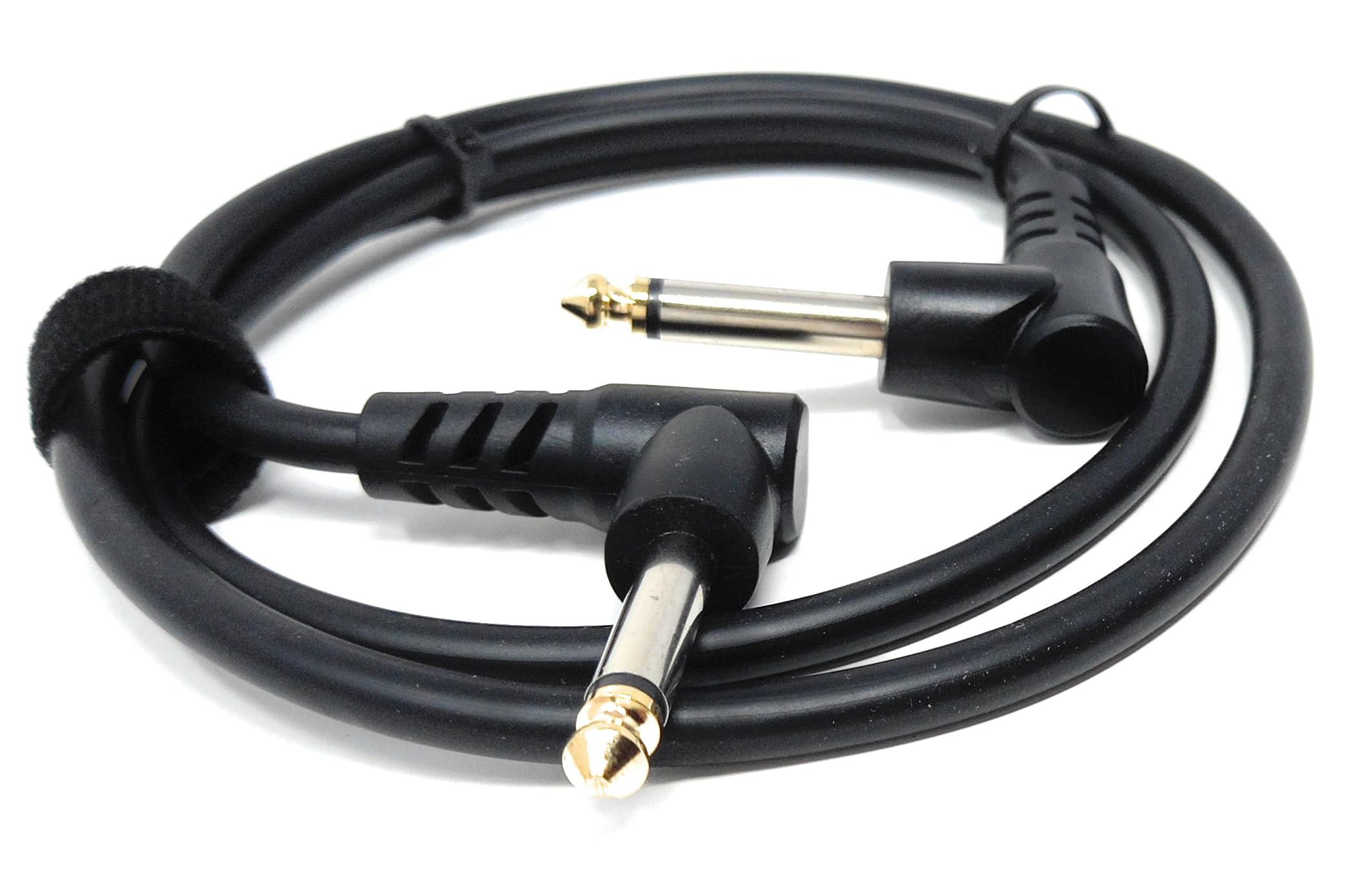 DRUT 6.35mm Right Angle TS Instrument Cable - 90 Degree 1/4 Inch Mono Guitar Patch Cable for Amps, Mixers, and Pedals (1m)