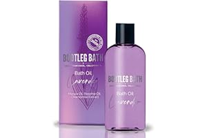 BOOTLEG BATH - Lavender Bath Oil with Marula, Rosehip, and Jojoba Oils, Chamomile Extract, and 100% Pure Natural Essential Oil, Great Stocking Stuffer or Gift, 4oz, for Men and Women, Made in USA