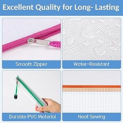Sooez 24 Pack Super Large Mesh Zipper Pouch