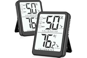 Ayawiss 2-Pack Room Thermometer Indoor Hygrometer for Home, Temperature Humidity Meter, Humidity Gauge, Digital Room Temperature Monitor Sensor for Baby Nursery Car Plant - AAA Battery Included