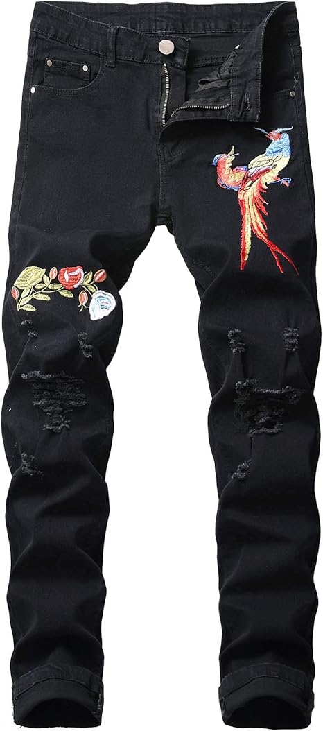 Embroidered jeans mens Clearance
