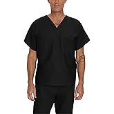 Landau Essentials Unisex Relaxed Fit 1-Pocket V-Neck Scrub Top 7502 Black