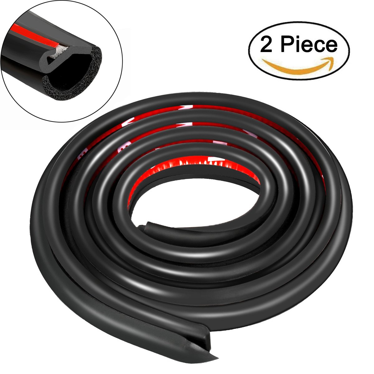 MATCC 2x35inch Car Door Edge Guards B Column Rubber Seal
