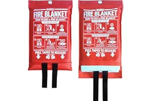 WUERLI Fire Blanket for Home and Kitchen,40" x 40",2 Pack,Emergency Fire Blanket