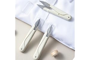 Sewing Scissors with Lid Thread Snip, Stainless Cutter Scissors with Comfort Grip for Embroidery, Crochet & Cross Stitch(1 Pi