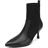 NEWBELLA COSY Women's Pointed Toe Ankle Boots - Elegant Stiletto Heel Booties, Warm Winter Boots for Fall & Winter Fashion