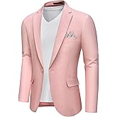 MAGE MALE Men's Slim Fit Blazer Jackets Suit One Button Lightweight Sport Coats Casual Blazer