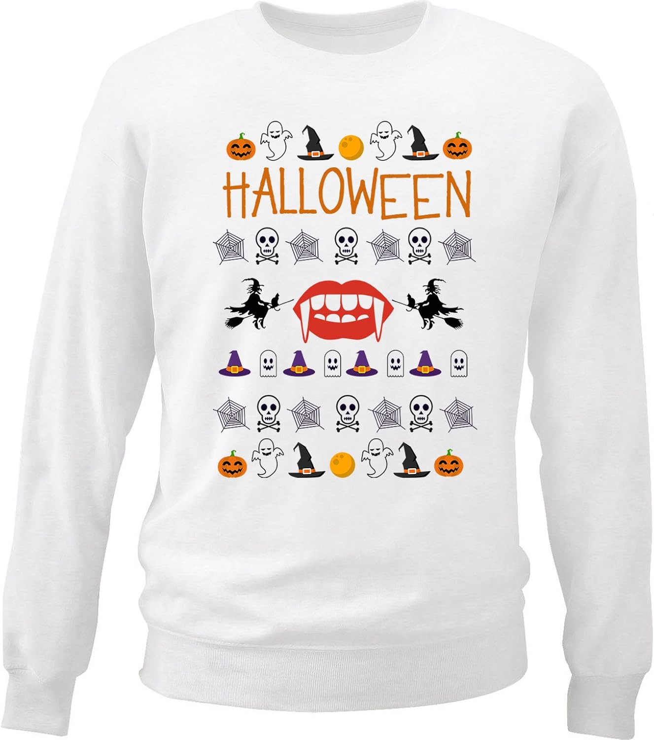 Teesquare1st Men's HAPPY HALLOWEEN 3 White Sweatshirt Amazon.co.uk